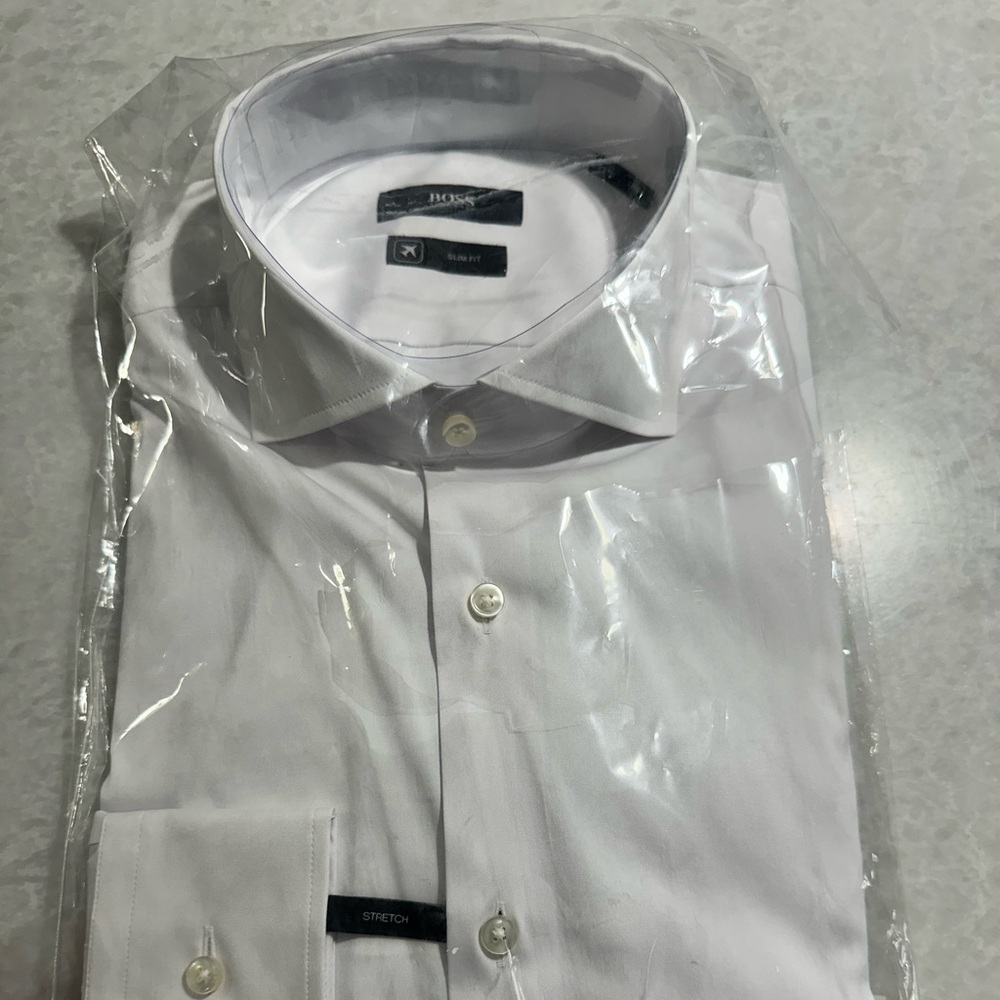 White Hugo Boss dress shirt with stretch